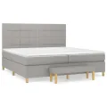 cadre de lit avec matelas Gris clair 200x200cm Tissu