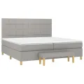 cadre de lit avec matelas Gris clair 200x200cm Tissu