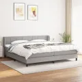 cadre de lit avec matelas Gris clair 200x200cm Tissu