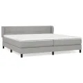 cadre de lit avec matelas Gris clair 200x200cm Tissu