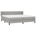 cadre de lit avec matelas Gris clair 200x200cm Tissu