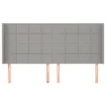 Tête de lit avec oreilles Gris clair 203x16x118/128 cm Tissu