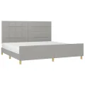 Cadre de lit avec tête de lit Gris clair 200x200 cm Tissu