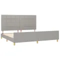 Cadre de lit avec tête de lit Gris clair 200x200 cm Tissu