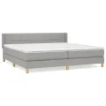 cadre de lit avec matelas Gris clair 200x200cm Tissu