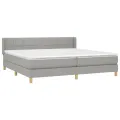 cadre de lit avec matelas Gris clair 200x200cm Tissu