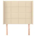 Tête de lit avec oreilles Crème 93x16x118/128 cm Tissu