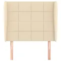 Tête de lit avec oreilles Crème 93x23x118/128 cm Tissu