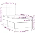 cadre de lit et matelas Crème 90x190 cm Tissu