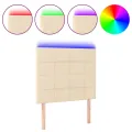 Tête de lit à LED Crème 90x5x118/128 cm Tissu