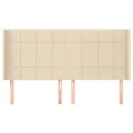 Tête de lit avec oreilles Crème 183x16x118/128 cm Tissu