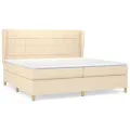 cadre de lit avec matelas Crème 200x200 cm Tissu