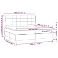 cadre de lit avec matelas Crème 200x200 cm Tissu
