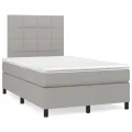 cadre de lit avec matelas Gris clair 120x200cm Tissu