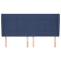 Tête de lit avec oreilles Bleu 183x23x118/128 cm Tissu