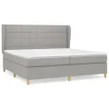 cadre de lit avec matelas Gris clair 200x200cm Tissu