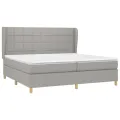 cadre de lit avec matelas Gris clair 200x200cm Tissu
