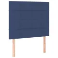cadre de lit avec matelas et LED Bleu 90x200cm Tissu