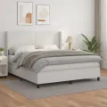 cadre de lit avec matelas Blanc 160x200cm Similicuir