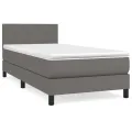 cadre de lit avec matelas Gris 90x190 cm Similicuir