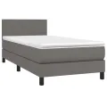 cadre de lit avec matelas Gris 90x190 cm Similicuir