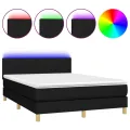 cadre de lit avec matelas LED Noir 140x200 cm Tissu