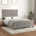 Cadre de lit avec tête de lit Gris clair 140x200 cm