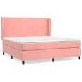 cadre de lit avec matelas Rose 160x200 cm Velours
