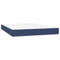 cadre de lit avec matelas Bleu 140x200 cm Tissu