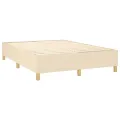 cadre de lit avec matelas Crème 140x200 cm Tissu
