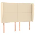 Tête de lit avec oreilles Crème 147x23x118/128 cm Tissu