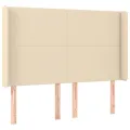 cadre de lit matelas et LED Crème 140x200 cm Tissu