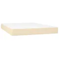 cadre de lit avec matelas Crème 140x200 cm Tissu