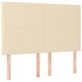cadre de lit avec matelas Crème 140x200 cm Tissu