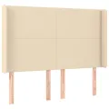 cadre de lit matelas et LED Crème 140x190 cm Tissu
