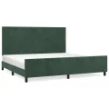 Cadre de lit avec tête de lit Vert foncé 200x200 cm Velours