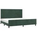 Cadre de lit avec tête de lit Vert foncé 200x200 cm Velours