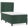 cadre de lit avec matelas Vert foncé 90x190 cm