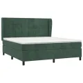 cadre de lit et matelas Vert foncé 180x200cm Velours