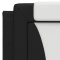 Cadre de lit avec lumières LED noir blanc 100x200 cm similicuir