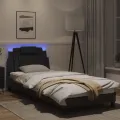 Cadre de lit avec lumières LED noir 90x190 cm similicuir