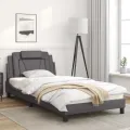 Cadre de lit avec lumières LED gris 100x200 cm similicuir