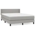 cadre de lit avec matelas Gris clair 140x190cm Tissu