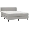 cadre de lit avec matelas Gris clair 140x190cm Tissu