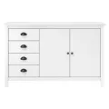 Buffet Hill Blanc 130x40x80 cm Bois de pin solide