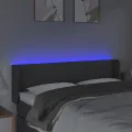 Tête de lit à LED Gris foncé 147x16x78/88 cm Tissu