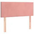 cadre de lit avec matelas LED Rose 100x200cm Velours