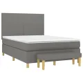 cadre de lit avec matelas Gris foncé 140x190cm Tissu