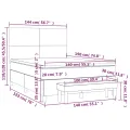 cadre de lit avec matelas Gris foncé 140x190cm Tissu