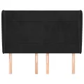 Tête de lit avec oreilles Noir 147x23x118/128 cm Velours